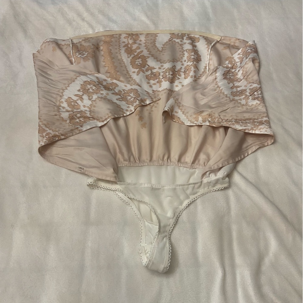 Free People intimately strapless tie back scarf style bodysuit 3594 - Picture 2 of 6